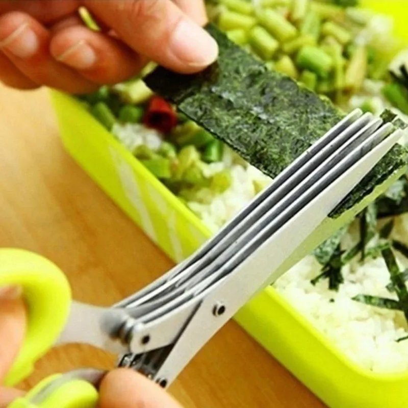 Hot Sale 5 Blade Kitchen Salad Scissors - multipurpose kitchen tool